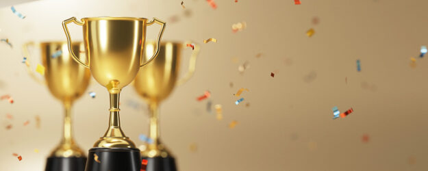 Gold trophy award background.